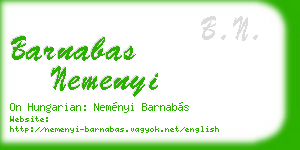 barnabas nemenyi business card