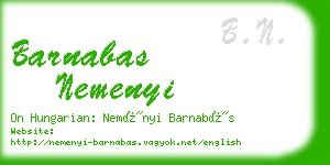 barnabas nemenyi business card